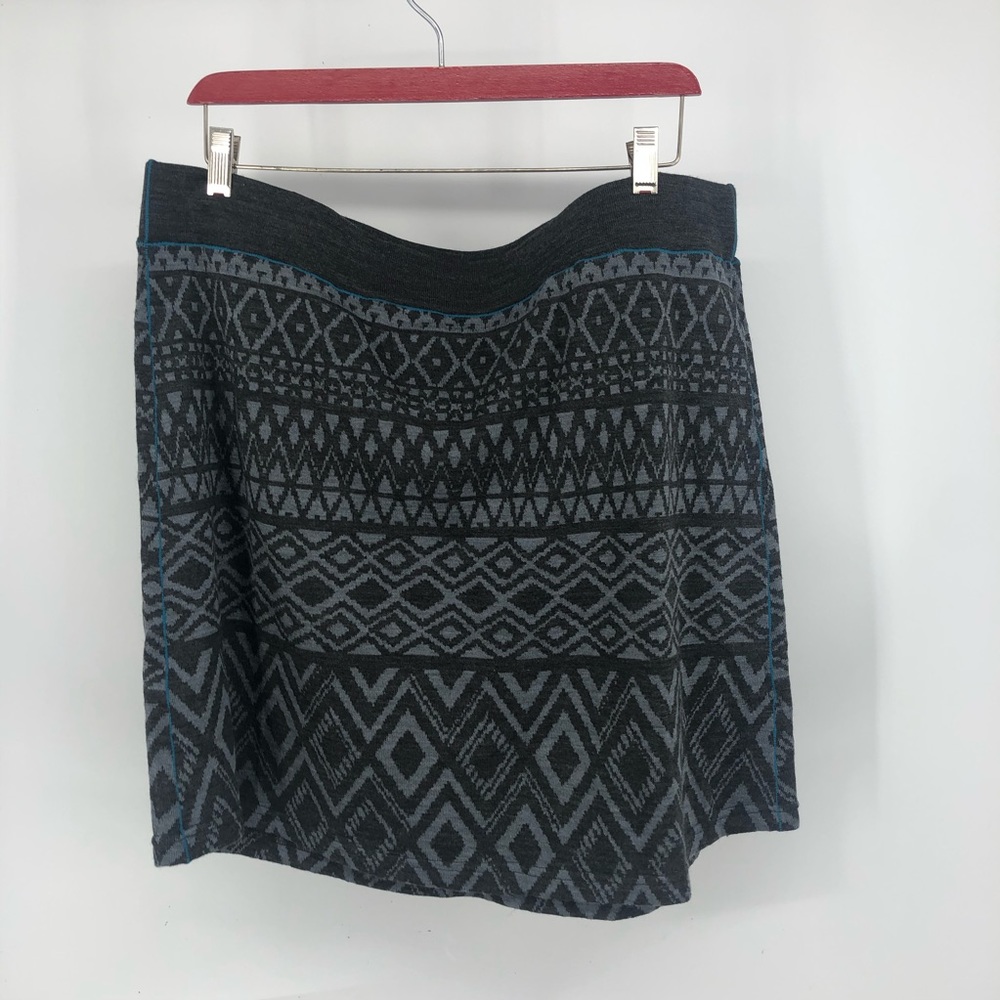 Kuhl Adrianna merino wool print sweater skirt XL